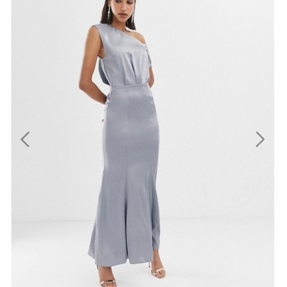 ASOS Asymmetrical Satin Maxi Dress | NWOT - Picture 1 of 9